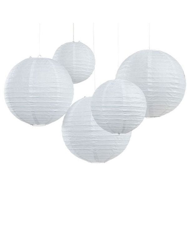 Boho Wedding White Paper Lanterns - 30cm &amp; 20.5cm