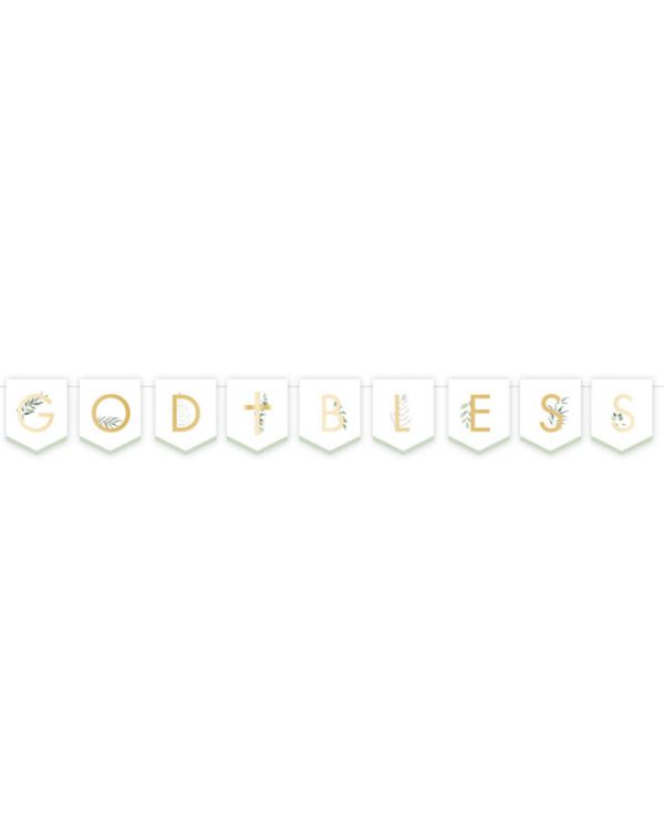 Botanical Celebration &#039;God Bless&#039; Paper Banner - 1.6m