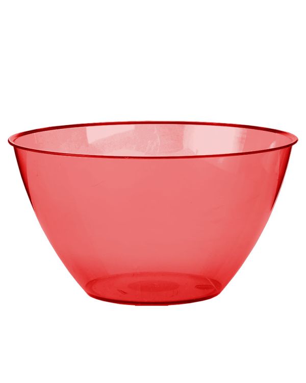 Red Plastic Swirl Bowl - 680ml
