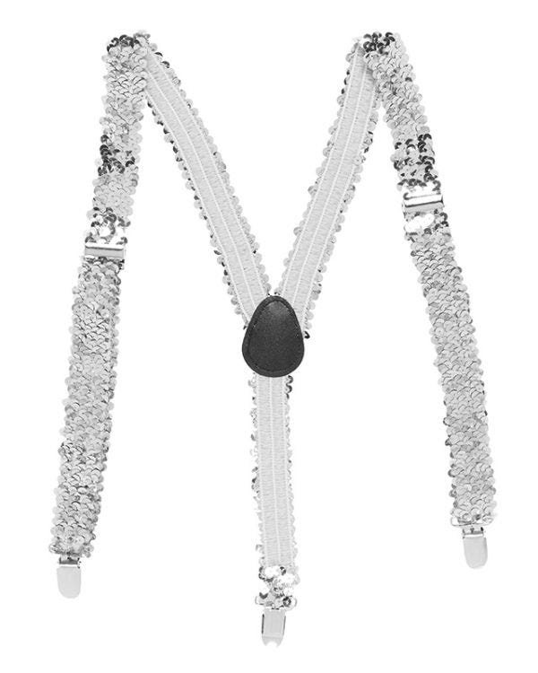 Silver Sequin Braces