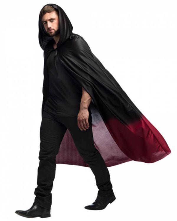 Black &amp; Red Cape - 170cm