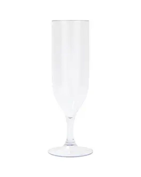 Clear Semi-Transparent Reusable Plastic Champagne Glasses (2pk)