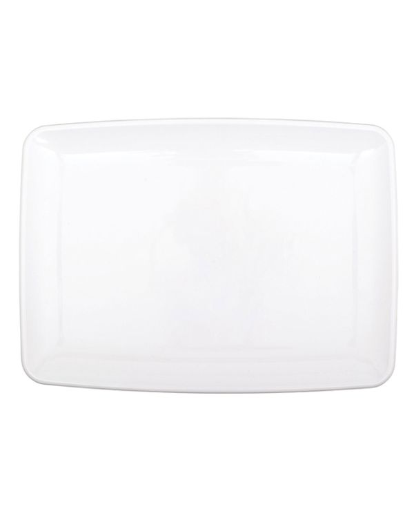 White Plastic Serving Platter - 20cm x 27cm