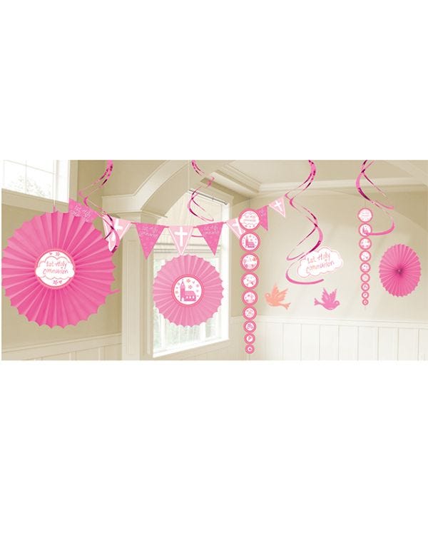 First Holy Communion Pink Decoration Kit (18pcs)