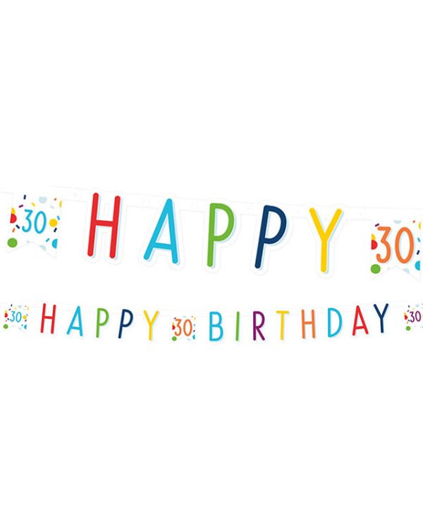Confetti Birthday Age 30 Letter Banner - 1.8m