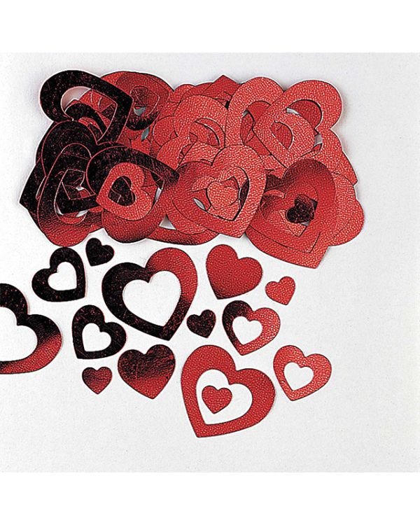 Red Hollow Hearts Table/Invite Confetti - 14g