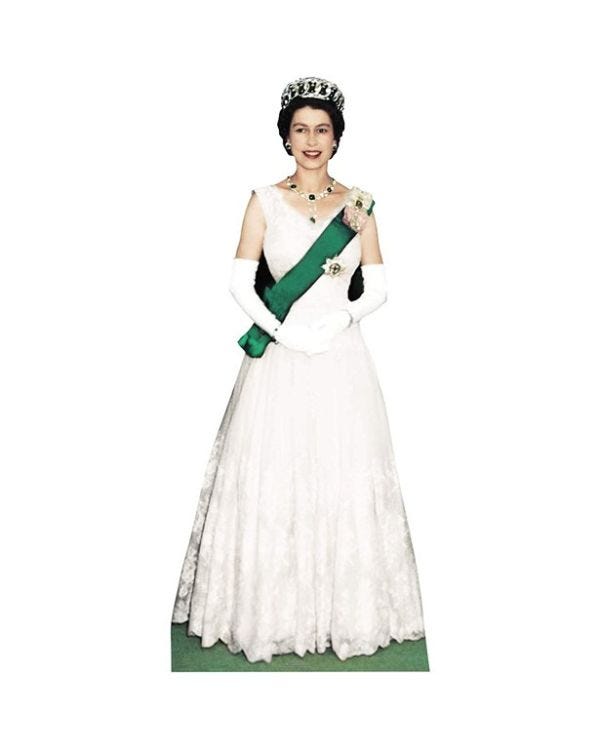 Queen Elizabeth 1954 Coronation Carboard Cutout - 181cm x 74cm