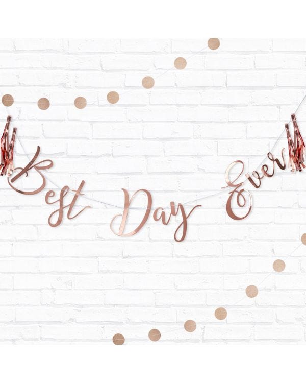 Rose Gold Best Day Ever Paper Letter Banner - 1.5m
