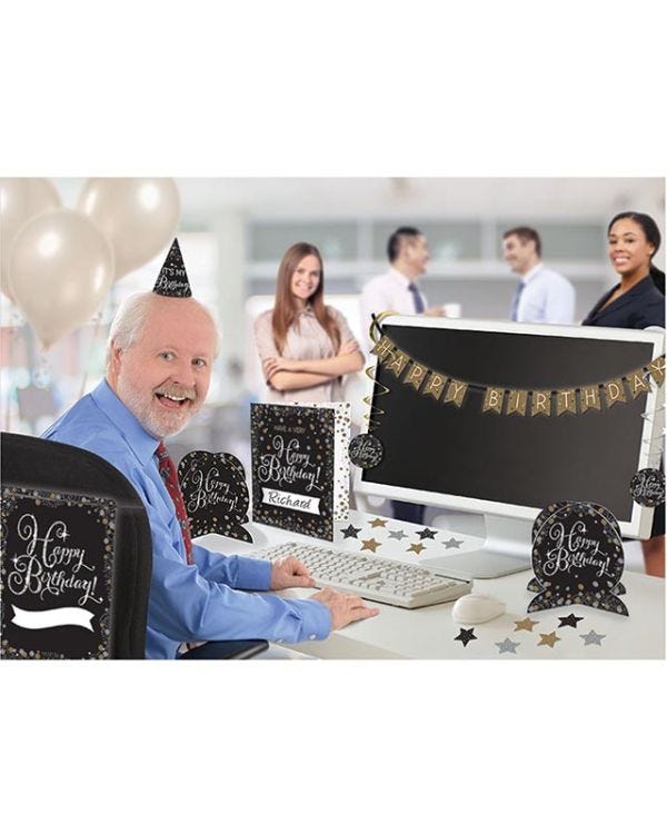 Gold Add an Age Office Decoration Kit