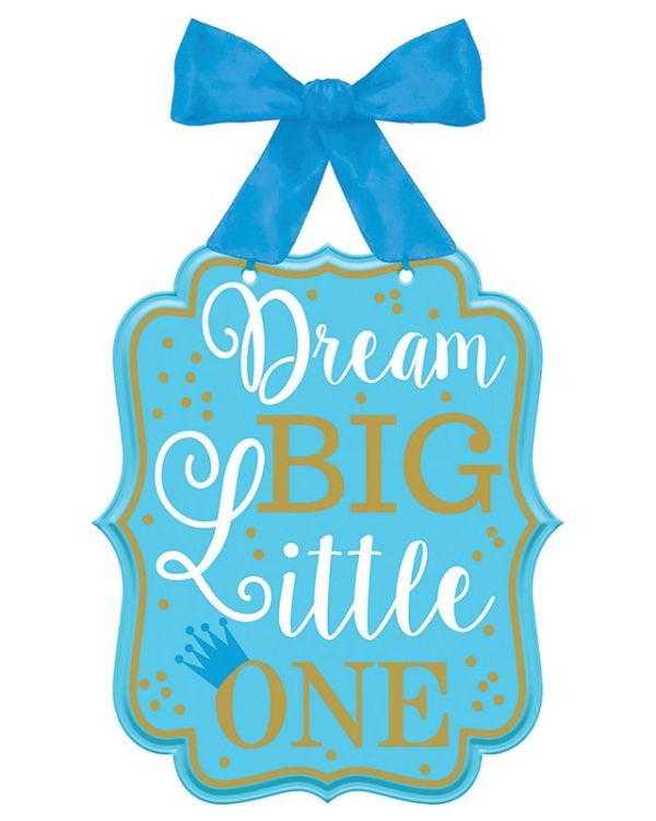 Blue 1st Bday &#039;Dream Big Little One&#039; MDF Sign - 27cm x 23cm