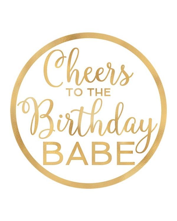 Birthday Babe Card Drinks Coasters - 10cm (18pk)