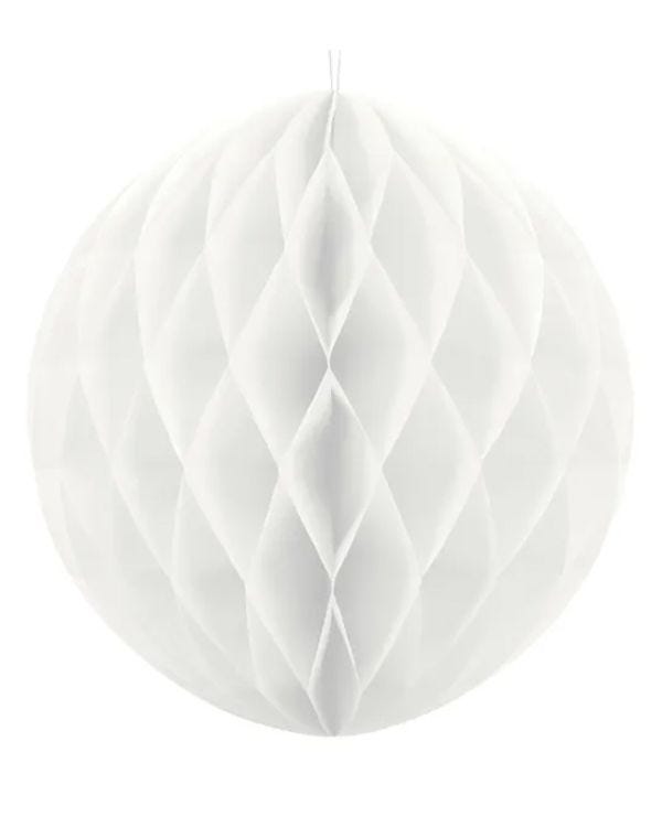 White Honeycomb Ball Paper Decoration - 20cm