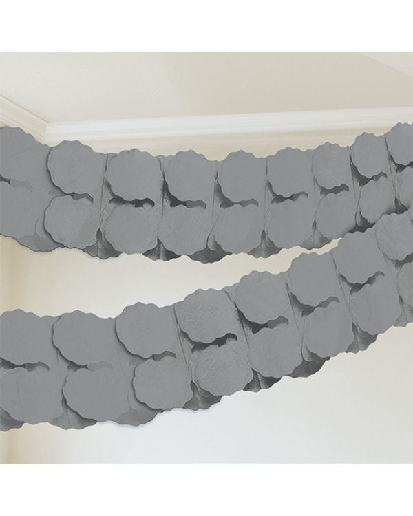 Silver Paper Garland Decoration - 3.7m
