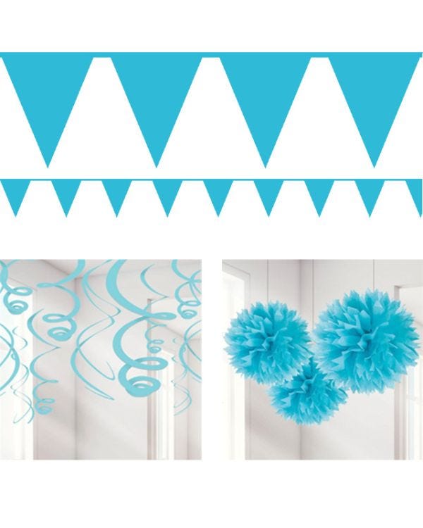 Blue Pom Pom Party Decorating Kit