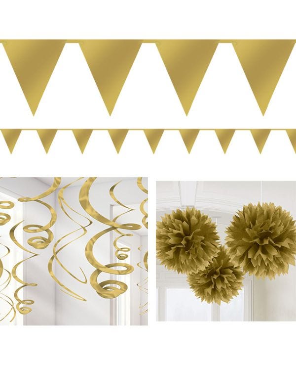 Gold Pom Pom Party Decorating Kit