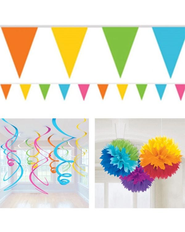 Pastel Rainbow Pom Pom Party Decorating Kit
