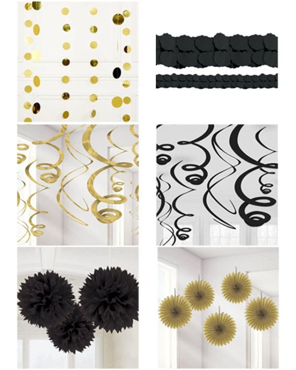 Black and Gold Party Decorating Kit