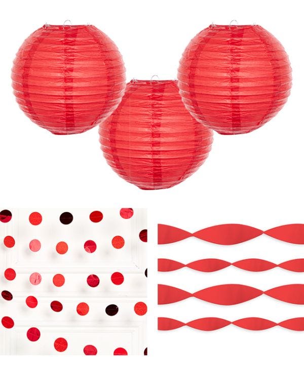 Red Lantern Party Decorating Kit