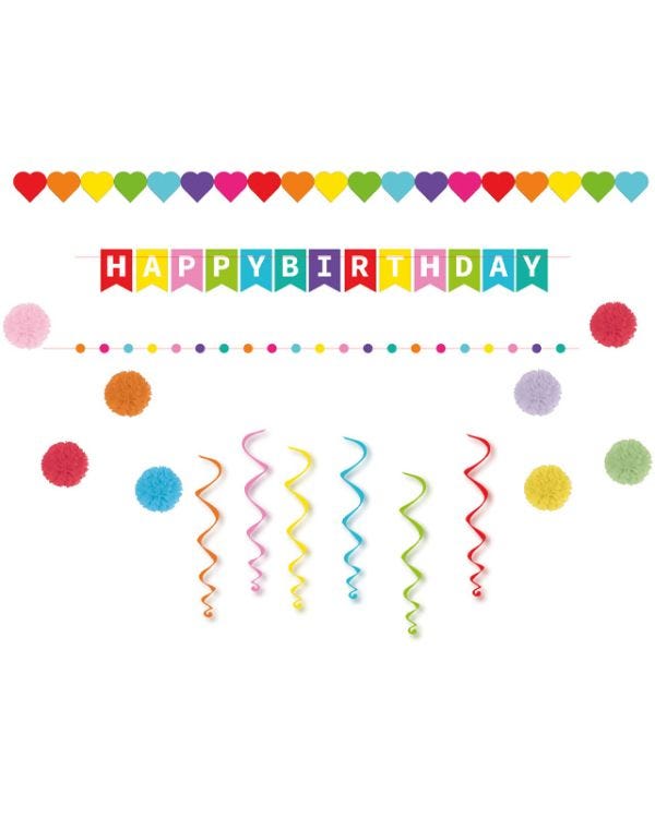 Hooray Multicolor Paper Decoration Kit (17pk)