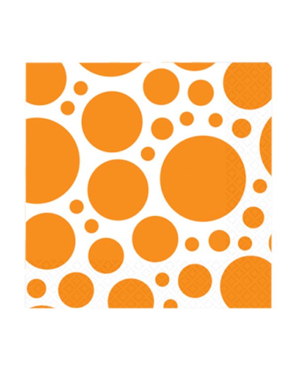 Orange Dot Paper Luncheon Napkins - 33cm 2ply (20pk)