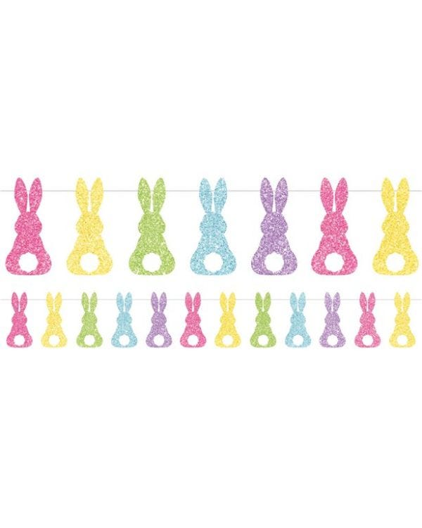 Bunny Shaped Glitter Banner - 2.1m