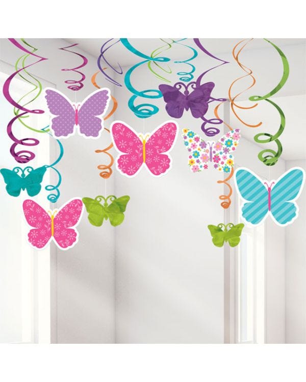 Butterfly Hanging Swirls - 60cm