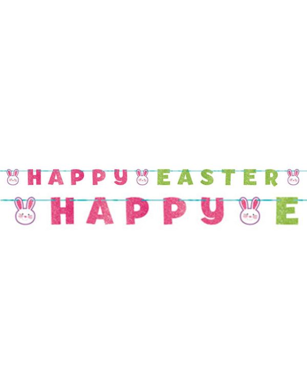 Glitter &#039;Happy Easter&#039; Letter Banner - 3.65m