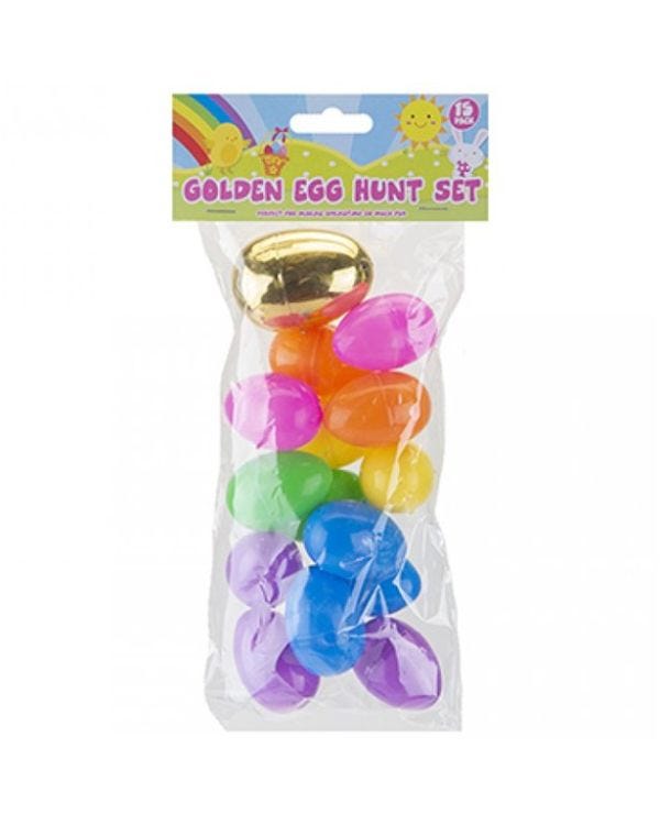 Golden Mix Easter Hunt Fillable Eggs (15pk)