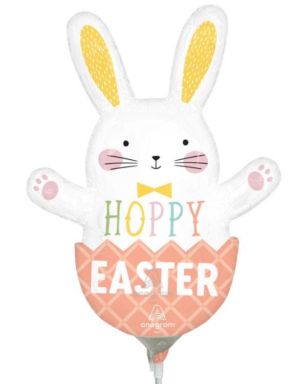 Hoppy Easter Bunny Mini Airfilled Balloon - 9&quot; Foil