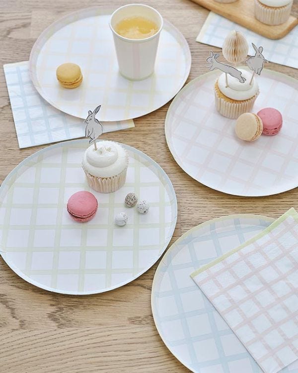 Easter Check Paper Plates (8pk)
