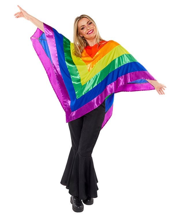 Rainbow Poncho - Adult Costume