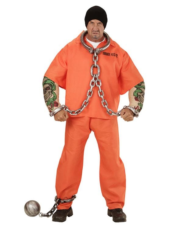 Jail Convict - Adult Costume