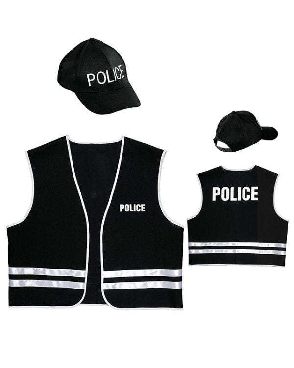 Police Officer Vest and Hat - Adult Costume