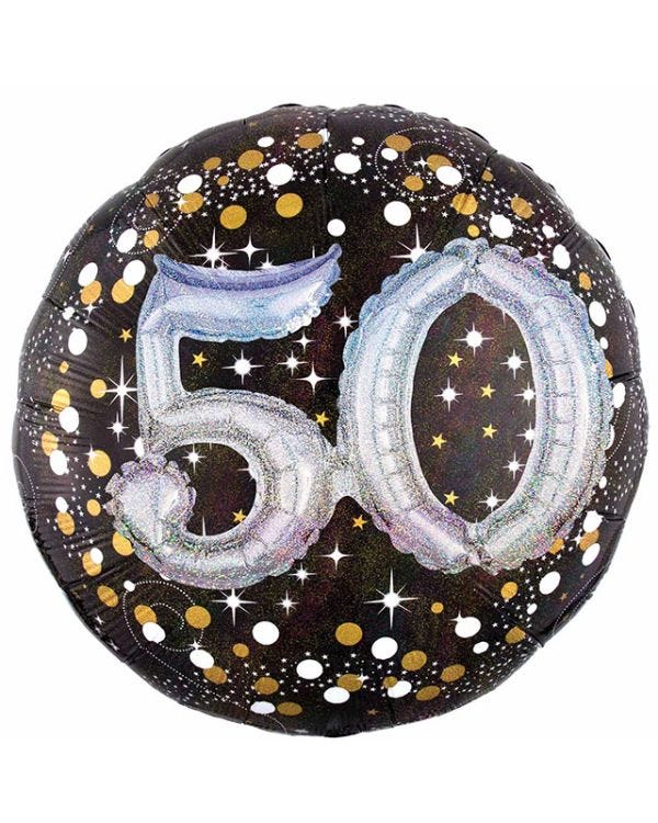Sparkling Celebration 50th Birthday 3D Balloon - 32&quot; Foil