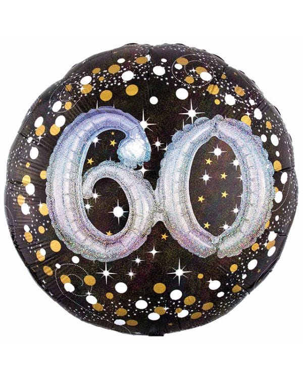 60th Birthday Sparkling Celebration 3D Balloon - 32&quot; Foil
