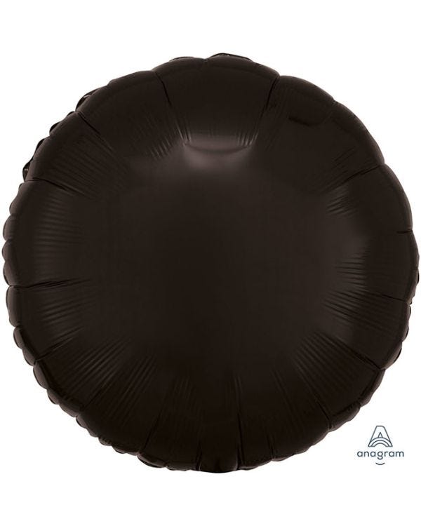 Black Round Balloon - 18&#039;&#039; Foil - Unpackaged