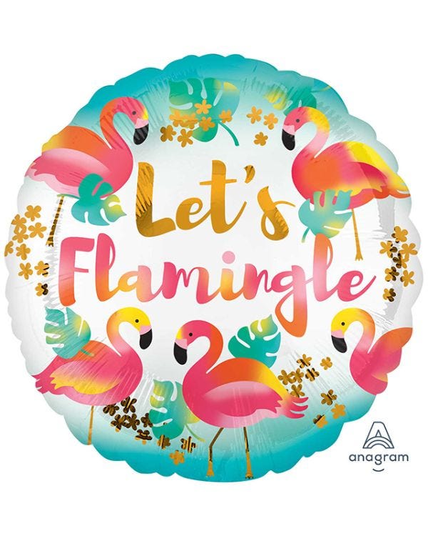 Let&#039; Flamingle Balloon - 18&quot; Foil