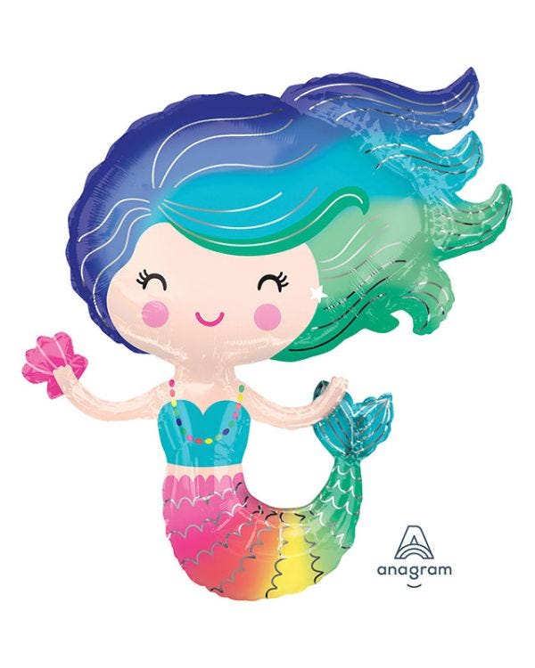 Mermaid SuperShape Balloon - 30&quot; Foil