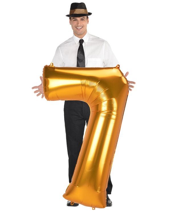 Gold Number 7 Balloon - 53&quot; Foil