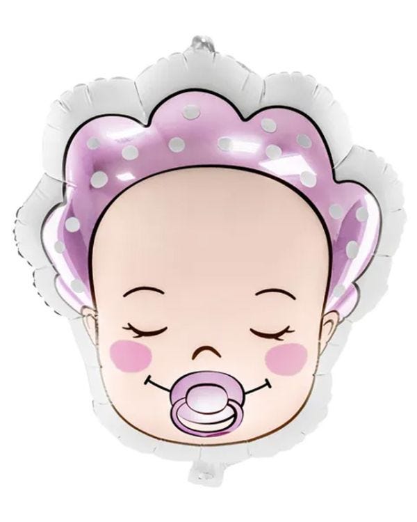 Baby Girl Face Balloon - 18&quot; Foil