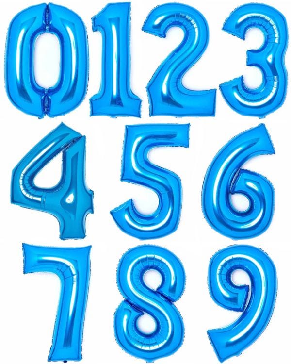 Blue Foil Number Balloons - 34&quot;