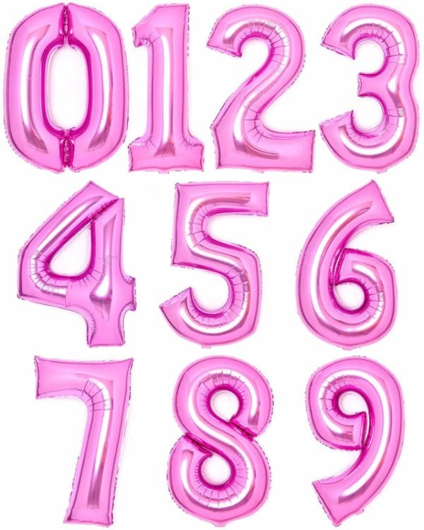 Pink Foil Number Balloons - 34&quot;