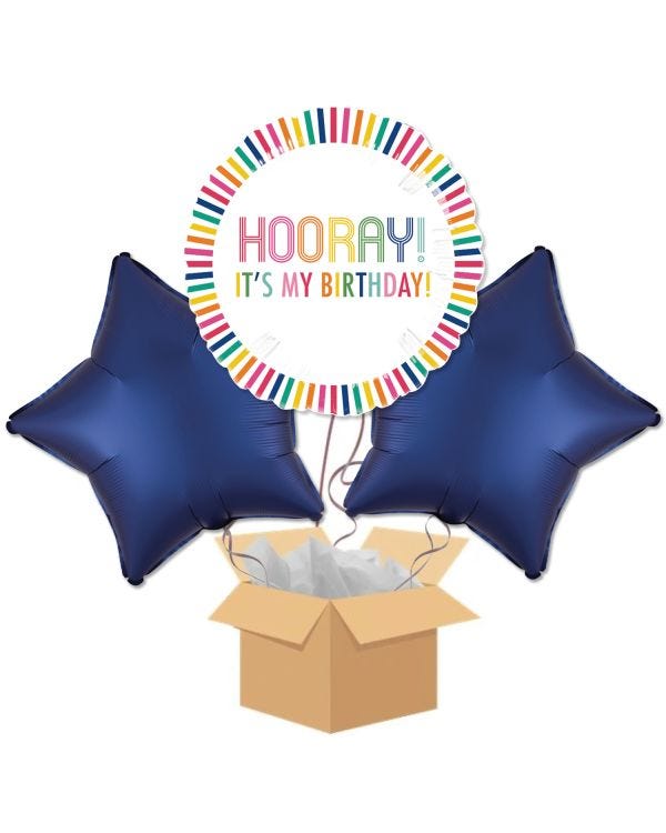 Hooray It&#039;s My Birthday Balloon Bouquet - Delivered Inflated