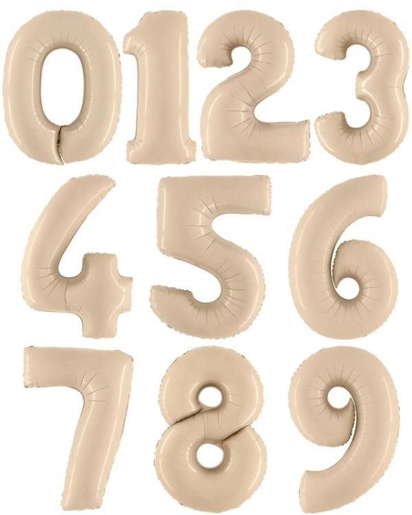 Satin Cream Foil Number Balloons - 40&quot;