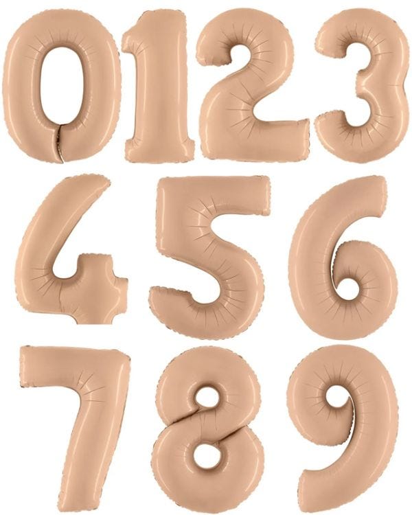 Satin Nude Foil Number Balloons - 40&quot;