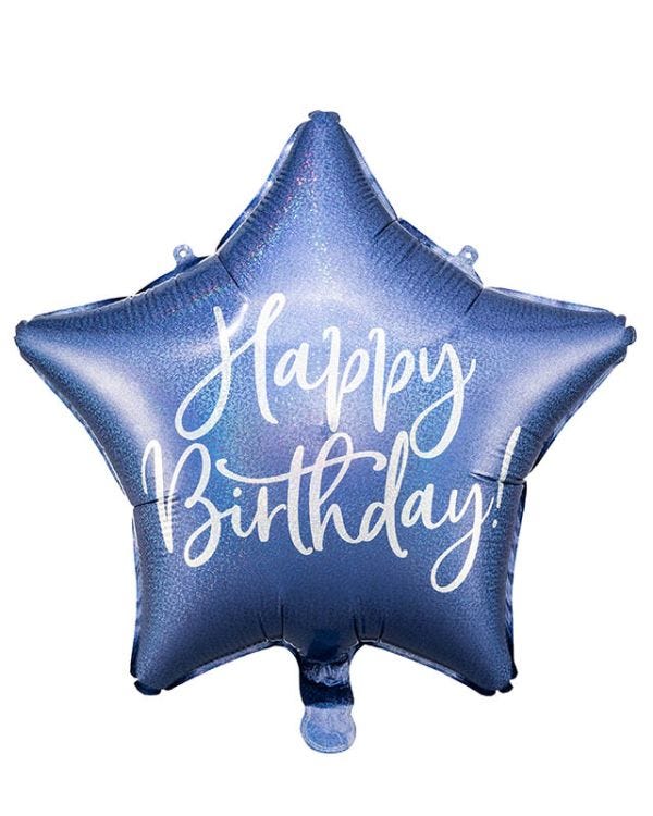 Happy Birthday Navy Star Balloon - 18&quot; Foil