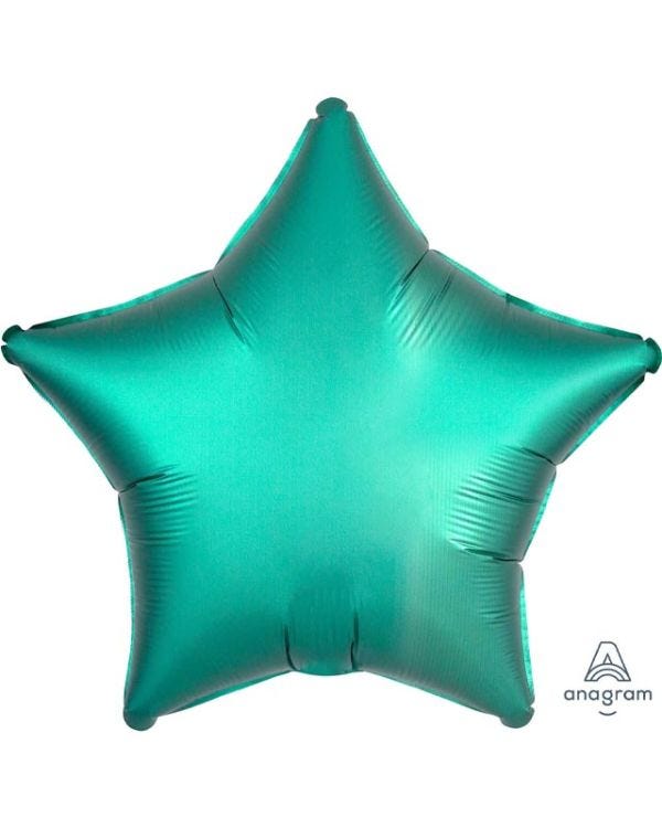 Satin Jade Green Star Balloon - 18&quot; Foil
