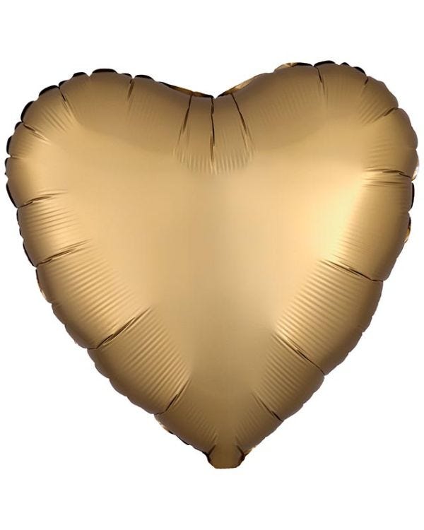 Silk Lustre Gold Heart Balloon - 18&quot; Foil (Unpackaged)