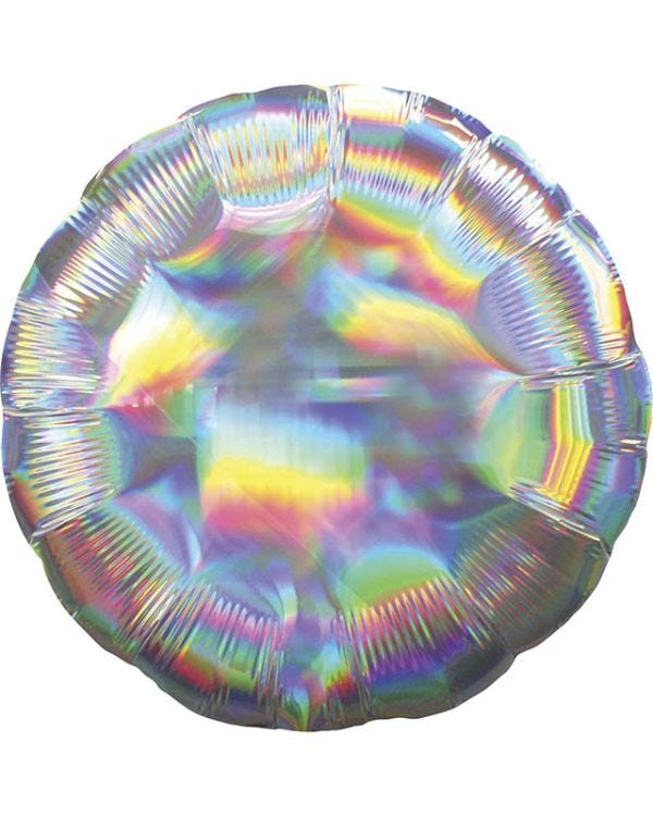 Iridescent Silver Round Balloon - 18&quot; Foil