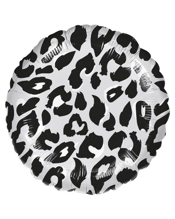 Snow Leopard Print Round Balloon - 18&quot; Foil